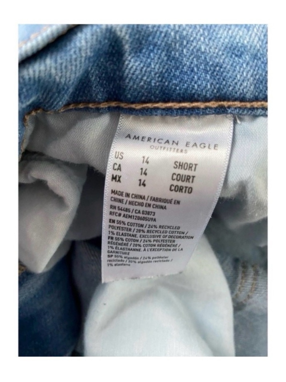 AMERICAN EAGLE STOVEPIPE CROP RELAXED JEANS - Picture 8 of 9
